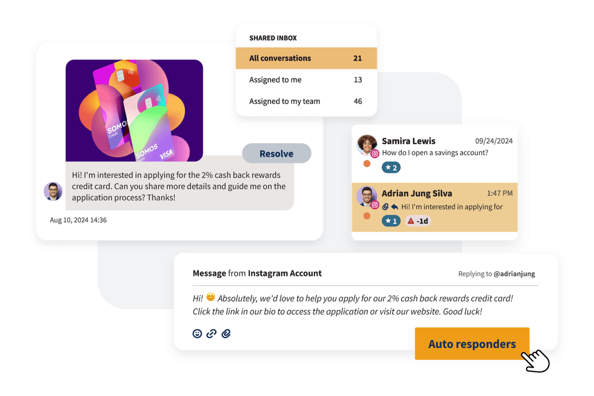 Sample of shared inbox and auto responder tools.