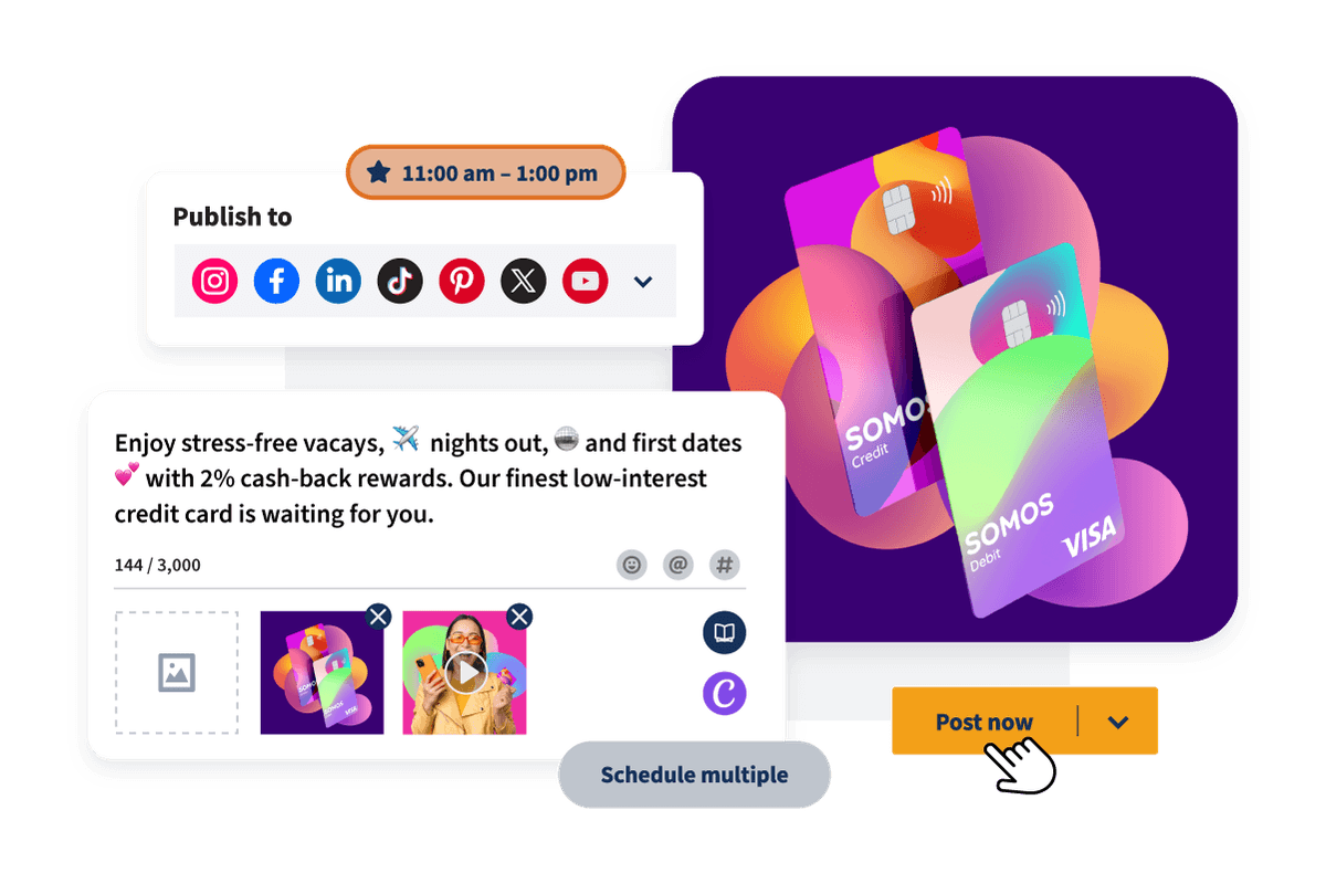 Example of how to schedule a social media post.