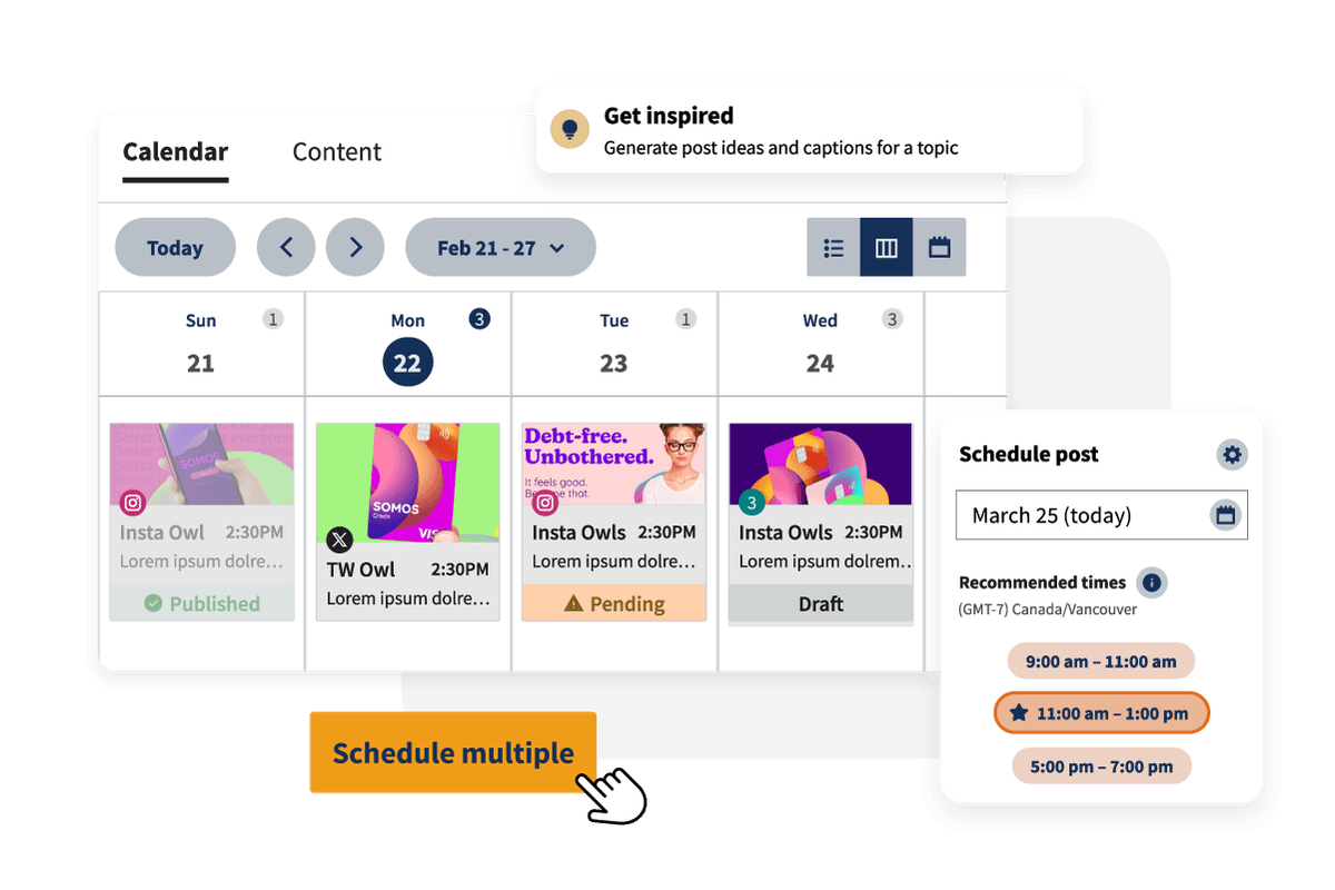 Screenshots of calendar and scheduler tools.